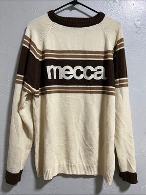 MECCA Baggy Pullover Sweater‎ Large Knit crewmeck Y2K Skater 90s Mens Streetwear